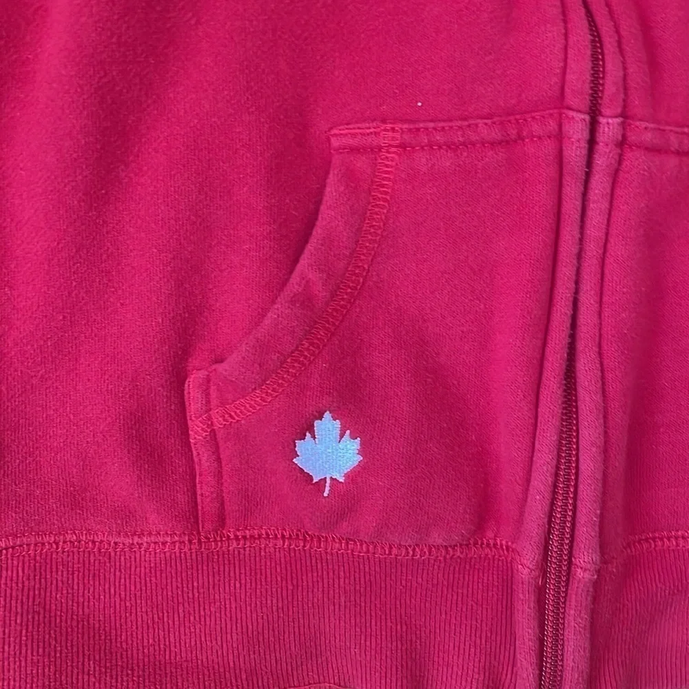 Joe Fresh Canada Canadian Red Hoodie Hooded Sweatshirt Full Zip Girls 10 12